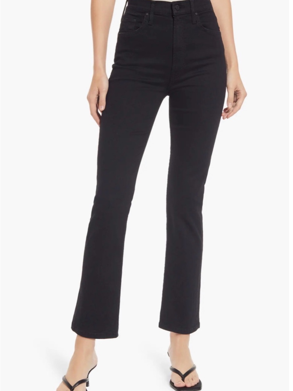 MOTHER Black High-Rise Flare Jeans